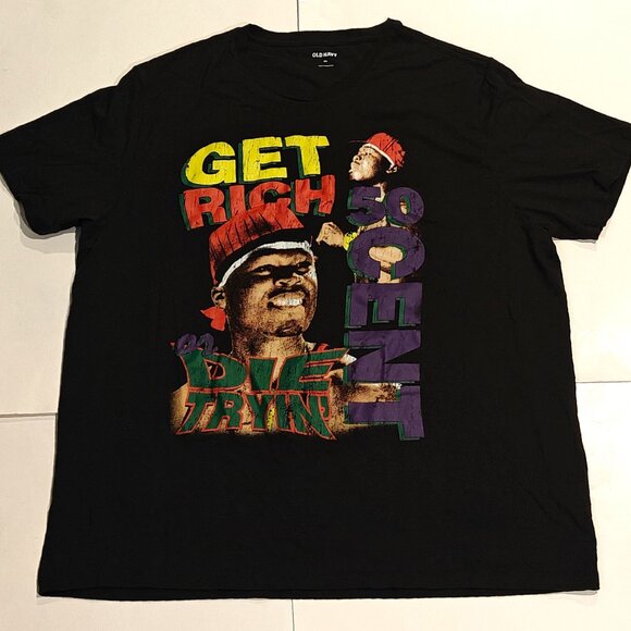 50 Cent Shirt Get Rich Or Die Tryin Find Me Old Navy In Da Club Graphic Rap L - Picture 2 of 7